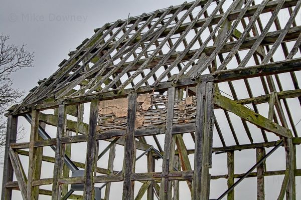 ruined barn close-up