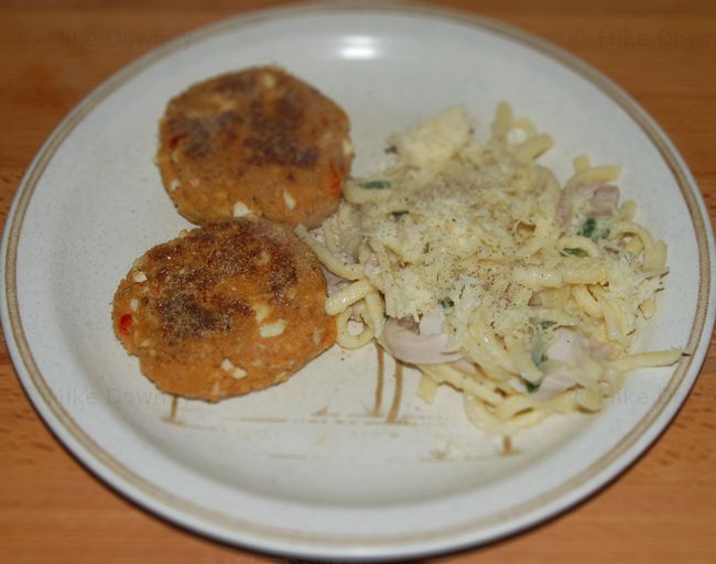 Crabcakes with spatzle