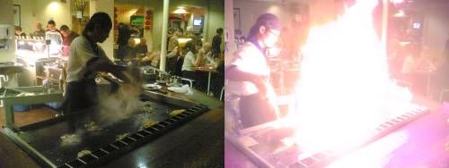 teppanyaki being cooked